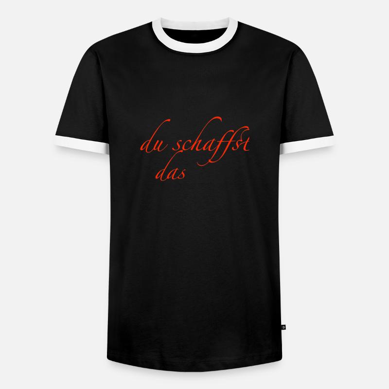 du schaffst das - Männer Kontrast-T-Shirt - Schwarz/Weiß