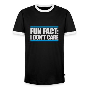 I dont care fact - Männer Kontrast-T-Shirt - Schwarz/Weiß - Vorne - AI Model Female 172 light (172cm) & AI Model Male 178 light (178cm)
