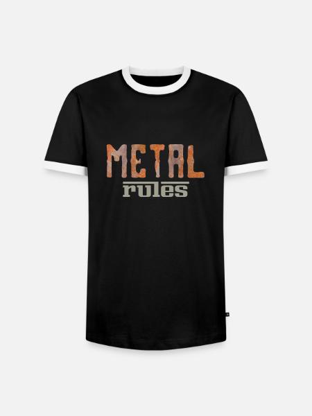 metal rules - Männer Kontrast-T-Shirt - Schwarz/Weiß