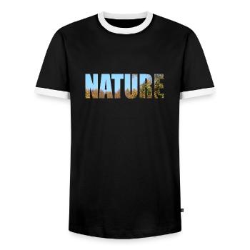 Nature - T-shirt contrasté Homme - noir/blanc - Devant - AI Model Female 172 light (172cm) & AI Model Male 178 light (178cm)