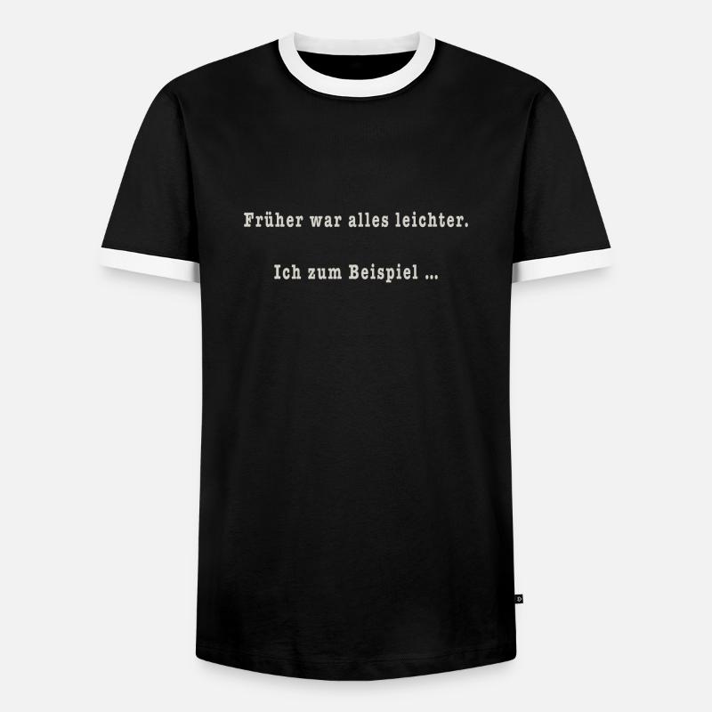 Früher - Männer Kontrast-T-Shirt - Schwarz/Weiß