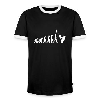 Kite Surfen Surfer Evolution der Menschen Sport - Männer Kontrast-T-Shirt - Schwarz/Weiß - Vorne - AI Model Female 172 light (172cm) & AI Model Male 178 light (178cm)