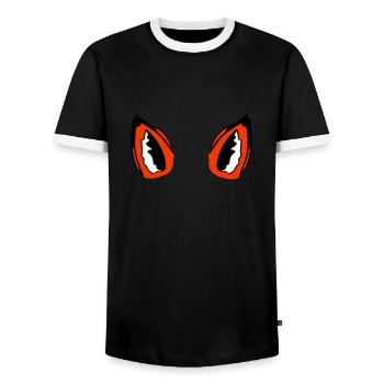 Fox Red Fox Ears Fox Ears Ears Sweet Hearing - Men's Ringer Shirt - black/white - Front - AI Model Female 172 light (172cm) & AI Model Male 178 light (178cm)