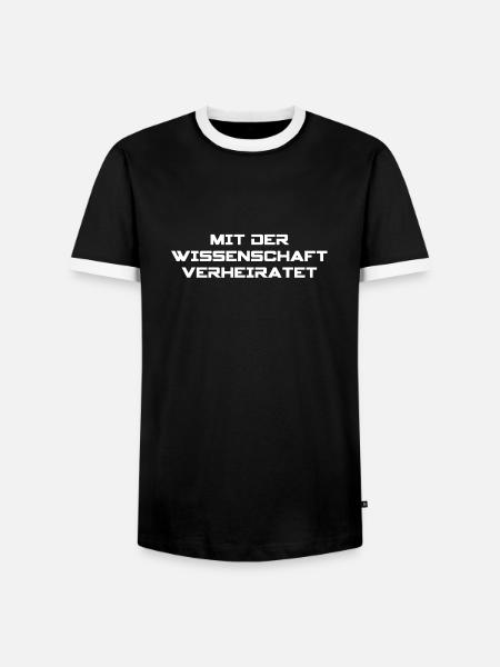 MIT DER WISSENSCHAFT VERHEIRATET - Männer Kontrast-T-Shirt - Schwarz/Weiß