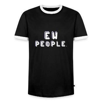 Les gens sont stupides. - T-shirt contrasté Homme - noir/blanc - Devant - AI Model Female 172 light (172cm) & AI Model Male 178 light (178cm)