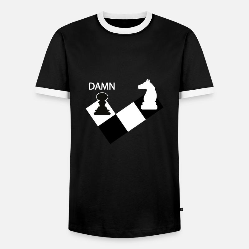 Schach - Männer Kontrast-T-Shirt - Schwarz/Weiß