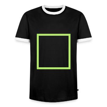 Square Square Pattern - Men's Ringer Shirt - black/white - Front - AI Model Female 172 light (172cm) & AI Model Male 178 light (178cm)