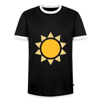 Sun Shape Design - Men's Ringer Shirt - black/white - Front - AI Model Female 172 light (172cm) & AI Model Male 178 light (178cm)
