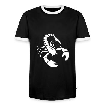 Skorpion - Männer Kontrast-T-Shirt - Schwarz/Weiß - Vorne - AI Model Female 172 light (172cm) & AI Model Male 178 light (178cm)
