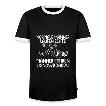 Weihnachtsgeschenke für Männer - Männer Kontrast-T-Shirt - Schwarz/Weiß - Vorne - AI Model Female 172 light (172cm) & AI Model Male 178 light (178cm)