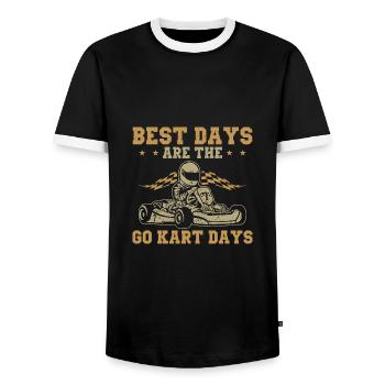 Go Kart - T-shirt contrasté Homme - noir/blanc - Devant - AI Model Female 172 light (172cm) & AI Model Male 178 light (178cm)