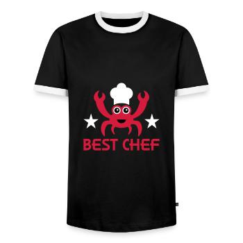 Meilleur chef (crabe, chapeau de chef, étoiles) - T-shirt contrasté Homme - noir/blanc - Devant - AI Model Female 172 light (172cm) & AI Model Male 178 light (178cm)