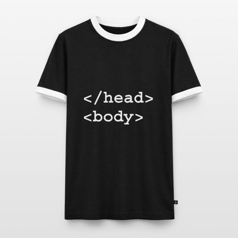 Head Body HTML Tag Front-End Web Developer Men's Ringer Shirt