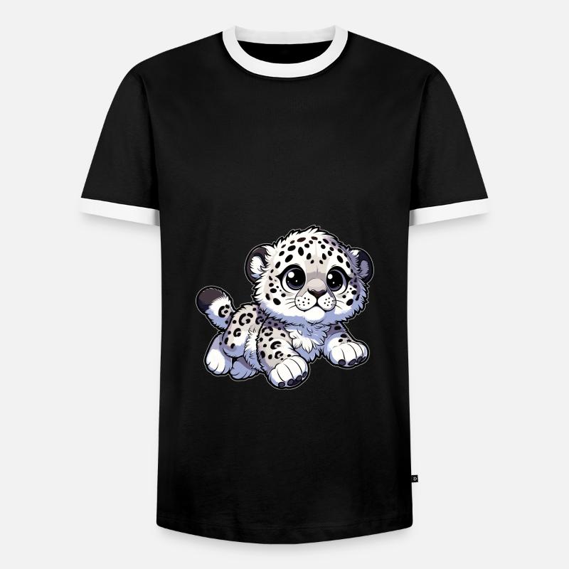 Snow Leopard Leopard White Leopard - Men's Ringer Shirt - black/white