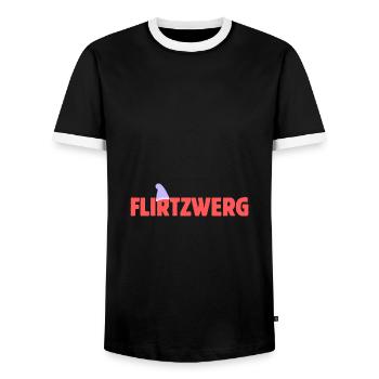 Flirtzwerg Zwerg Faschingskostüm Zwergen Kostüm - Männer Kontrast-T-Shirt - Schwarz/Weiß - Vorne - AI Model Female 172 light (172cm) & AI Model Male 178 light (178cm)