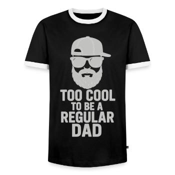 Cooler Papa: Bart, Cap & Brille – Vatertag Idee - Männer Kontrast-T-Shirt - Schwarz/Weiß - Vorne - AI Model Female 172 light (172cm) & AI Model Male 178 light (178cm)