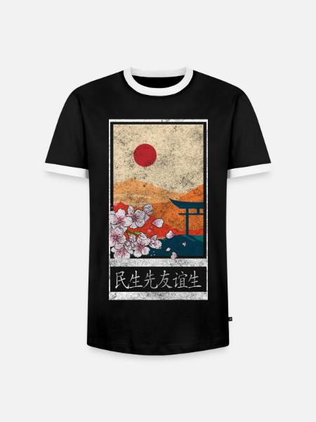 Cherry Blossoms Flowers Gardener - Men's Ringer Shirt - black/white