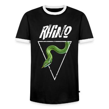 Rhino Rat Serpent Reptile Gardien - T-shirt contrasté Homme - noir/blanc - Devant - AI Model Female 172 light (172cm) & AI Model Male 178 light (178cm)