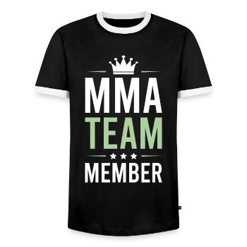 Mma Team - Männer Kontrast-T-Shirt - Schwarz/Weiß - Vorne - AI Model Female 172 light (172cm) & AI Model Male 178 light (178cm)