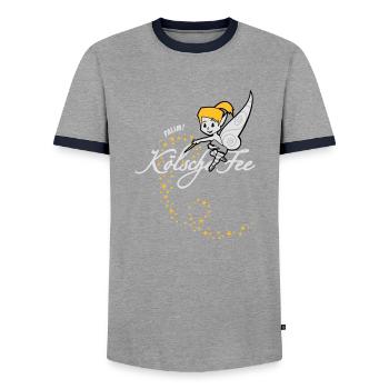 Kölsche Fee - Men's Ringer Shirt - grey/navy  - Front - AI Model Female 172 light (172cm) & AI Model Male 178 light (178cm)