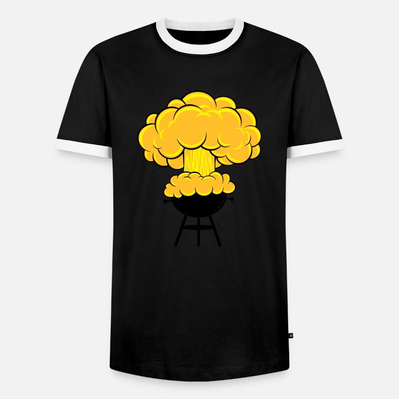 explosiver Grill - Männer Kontrast-T-Shirt - Schwarz/Weiß