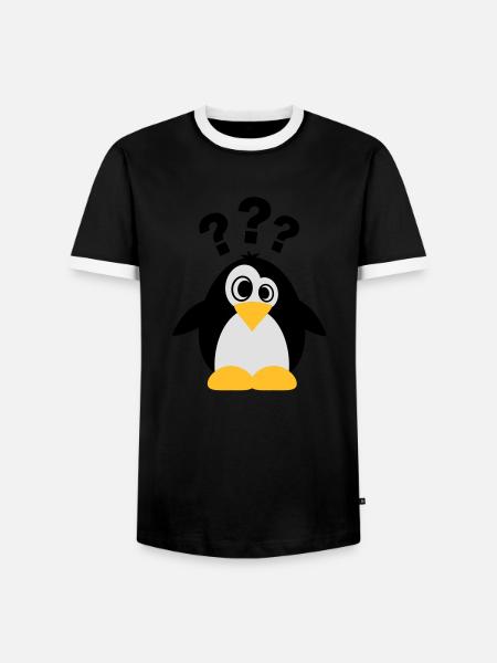 Dummer Pinguin - Männer Kontrast-T-Shirt - Schwarz/Weiß