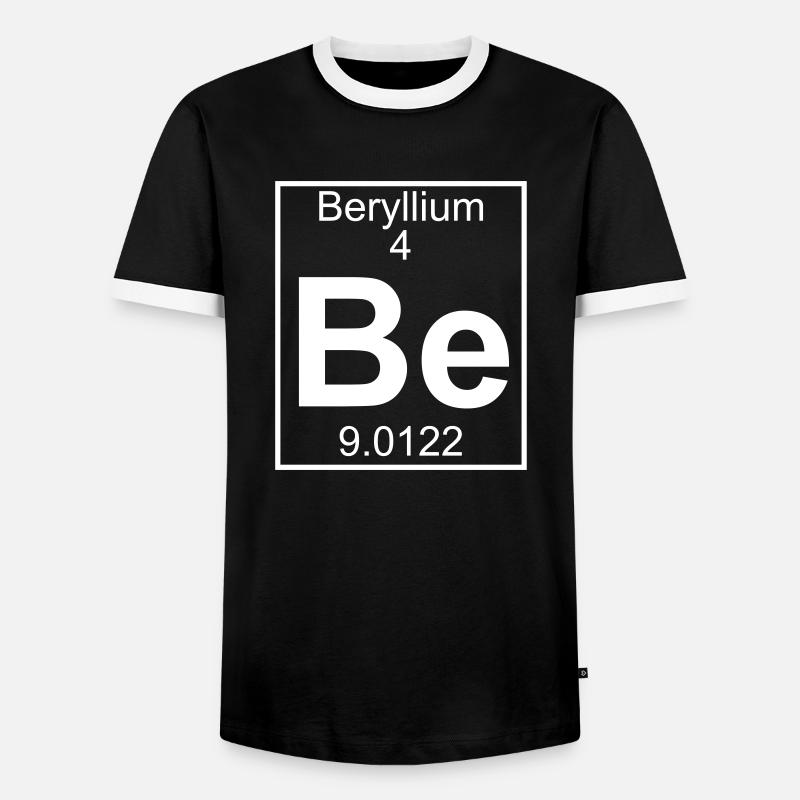Beryllium (Be) (element 4) - Men's Ringer Shirt - black/white