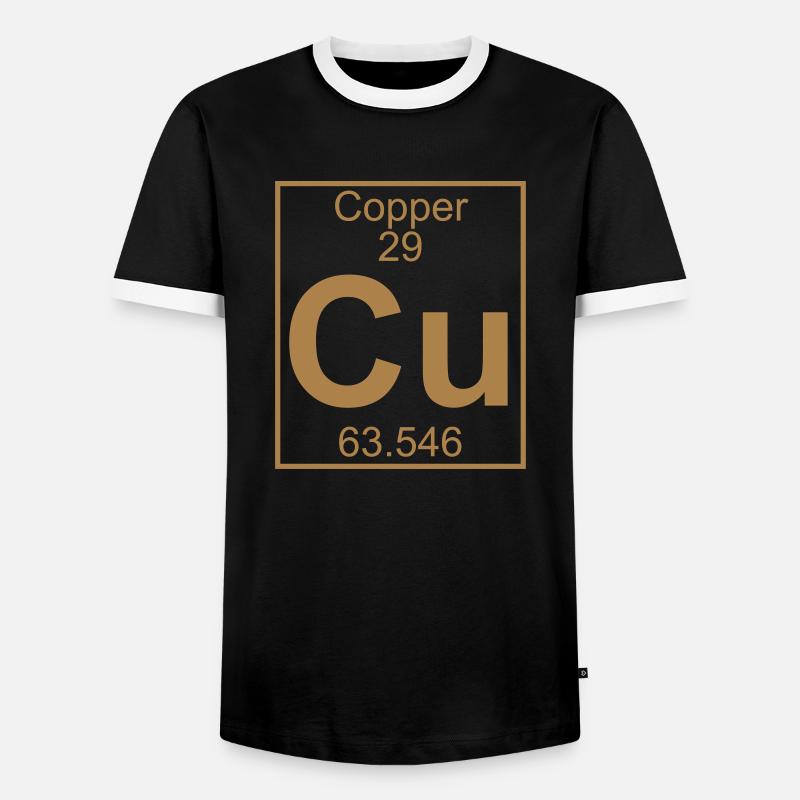 Element 29 - Cu (copper) - Full - Männer Kontrast-T-Shirt - Schwarz/Weiß