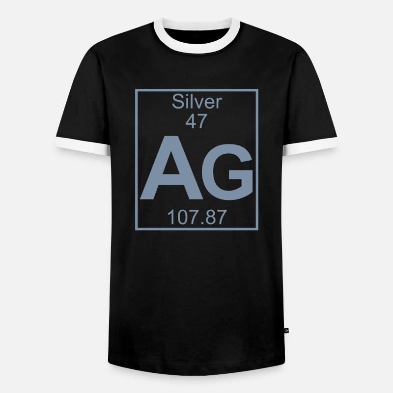Silver (Ag) (element 47) - Men's Ringer Shirt - black/white