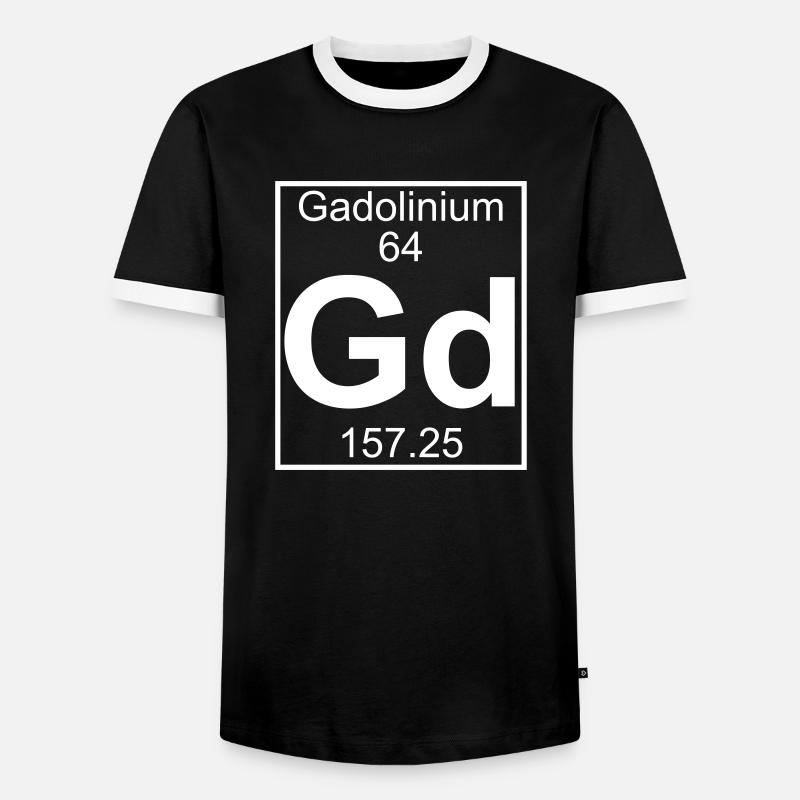 Gadolinium (Gd) (element 64) - Men's Ringer Shirt - black/white