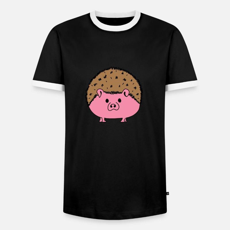 Igel - Männer Kontrast-T-Shirt - Schwarz/Weiß