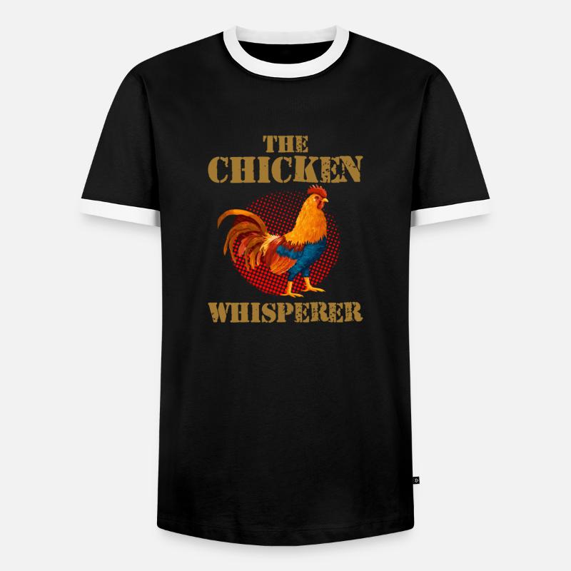 Der Hühnerflüsterer - Männer Kontrast-T-Shirt - Schwarz/Weiß