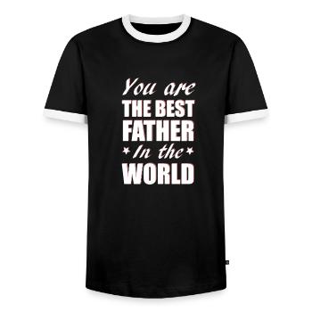 You are the best father in the world - Men's Ringer Shirt - black/white - Front - AI Model Female 172 light (172cm) & AI Model Male 178 light (178cm)