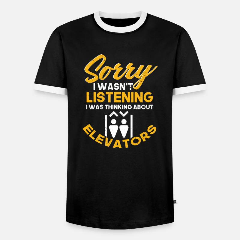 Elevator - Men's Ringer Shirt - black/white