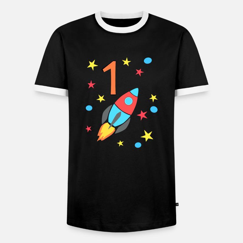 Birthday Rocket 1 - Men's Ringer Shirt - black/white