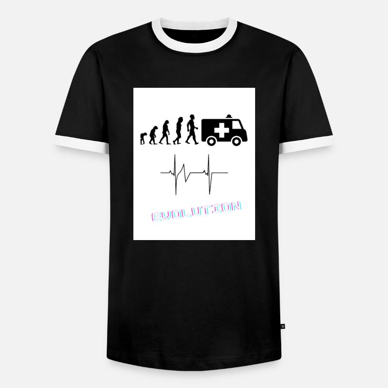 Evolution in the rescue service - Men's Ringer Shirt - black/white