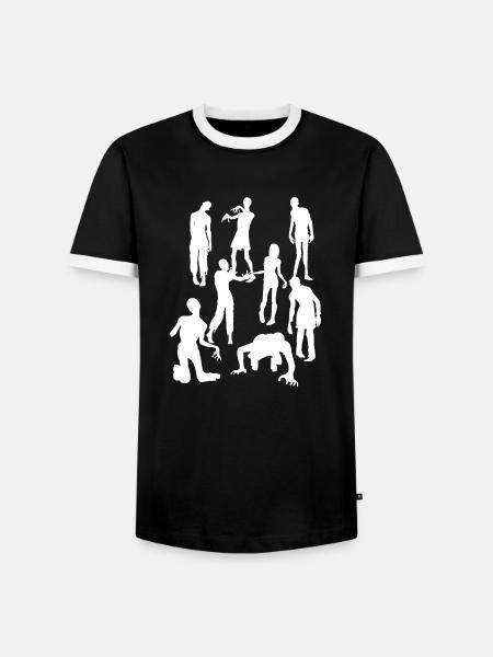 ZOMBIE - Männer Kontrast-T-Shirt - Schwarz/Weiß