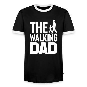 The Walking Dad - Männer Kontrast-T-Shirt - Schwarz/Weiß - Vorne - AI Model Female 172 light (172cm) & AI Model Male 178 light (178cm)