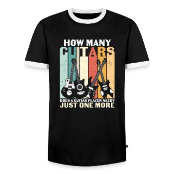 You can Never have too many Guitars Guitar Player - Männer Kontrast-T-Shirt - Schwarz/Weiß - Vorne - AI Model Female 172 light (172cm) & AI Model Male 178 light (178cm)