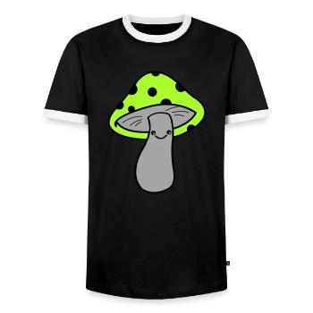 Champignon - T-shirt contrasté Homme - noir/blanc - Devant - AI Model Female 172 light (172cm) & AI Model Male 178 light (178cm)