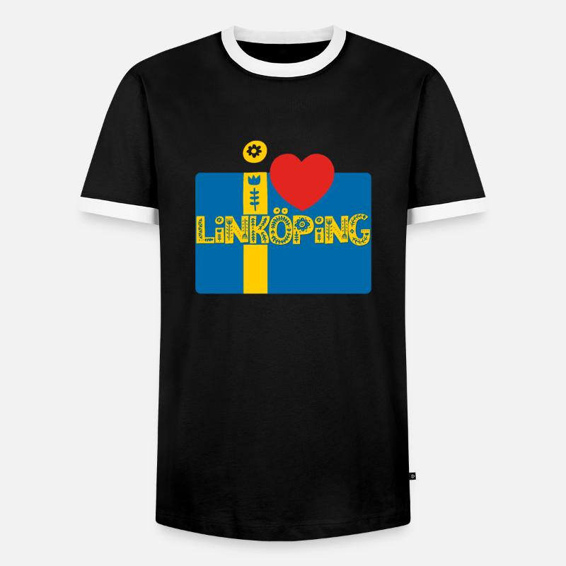 Linköping - Men's Ringer Shirt - black/white
