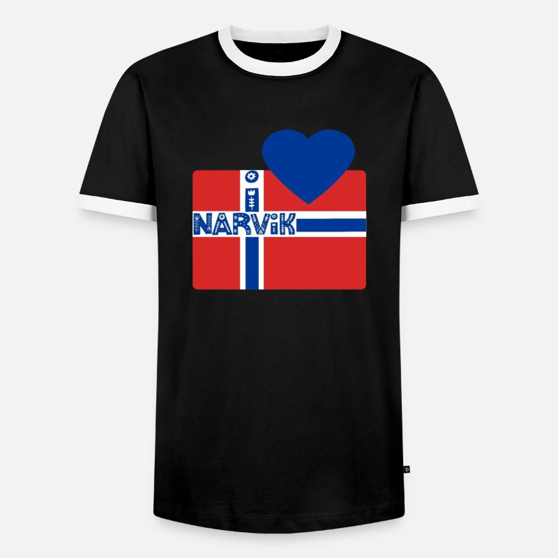 Narvik - Men's Ringer Shirt - black/white