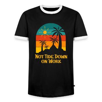 Funny Quotes on Work Summer Job Tropical - Männer Kontrast-T-Shirt - Schwarz/Weiß - Vorne - AI Model Female 172 light (172cm) & AI Model Male 178 light (178cm)