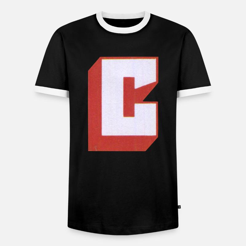 Buchstabe C - Männer Kontrast-T-Shirt - Schwarz/Weiß