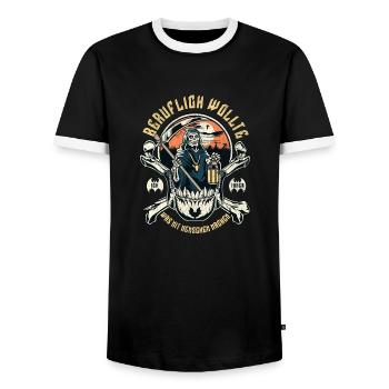 Beruflich wollte ich immer was mit Menschen machen - Männer Kontrast-T-Shirt - Schwarz/Weiß - Vorne - AI Model Female 172 light (172cm) & AI Model Male 178 light (178cm)