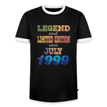 LEGEND AND LIMITED EDITION - Männer Kontrast-T-Shirt - Schwarz/Weiß - Vorne - AI Model Female 172 light (172cm) & AI Model Male 178 light (178cm)