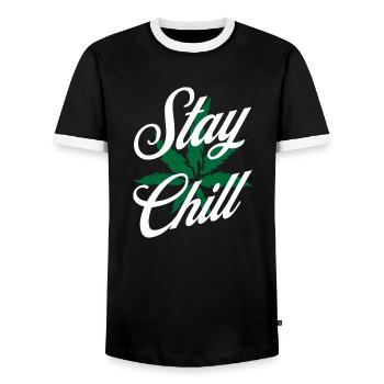 Stay Chill Marijuana - T-shirt contrasté Homme - noir/blanc - Devant - AI Model Female 172 light (172cm) & AI Model Male 178 light (178cm)