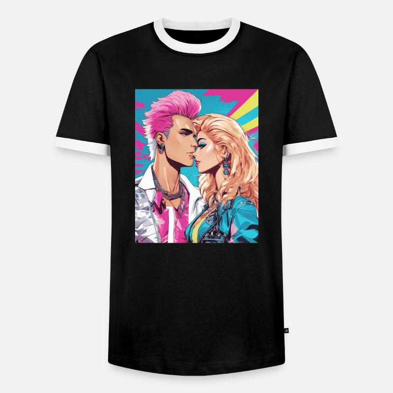 80s Style - Men's Ringer Shirt - black/white