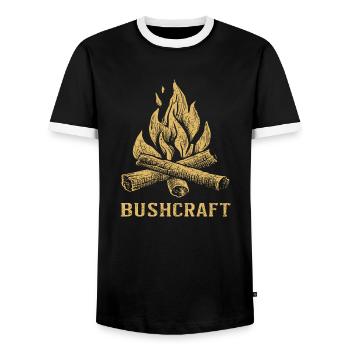 Bushcraft - T-shirt contrasté Homme - noir/blanc - Devant - AI Model Female 172 light (172cm) & AI Model Male 178 light (178cm)