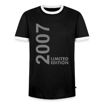 2007 Limited Edition - Männer Kontrast-T-Shirt - Schwarz/Weiß - Vorne - AI Model Female 172 light (172cm) & AI Model Male 178 light (178cm)